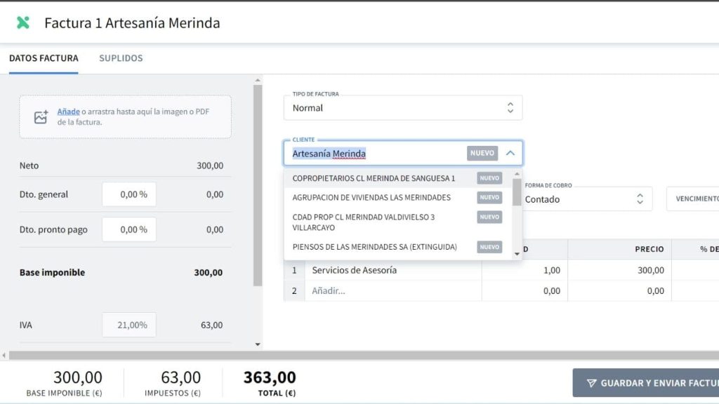 Examples of invoices created in Anfix